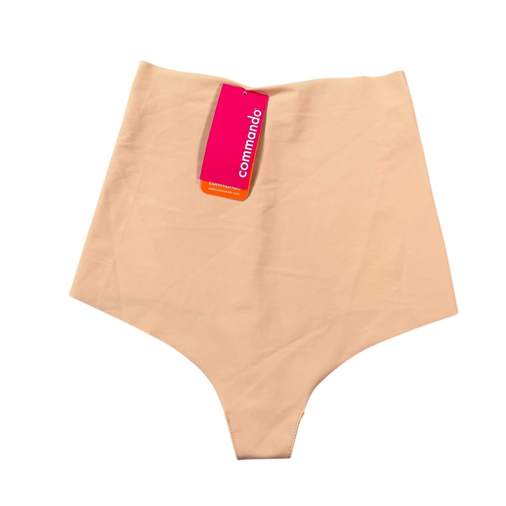 Commando Womens Classic Control Thong Beige High Rise Seamless Underwear Size S